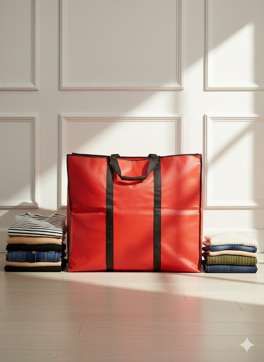 Storage Bags -Red - Size 27*24+14 -120 GSM - Non Woven